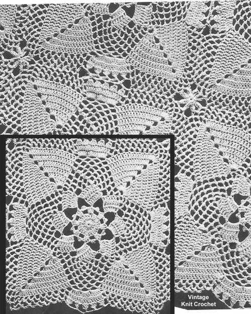 Vintage Crochet Bedspread Square Pattern No 65