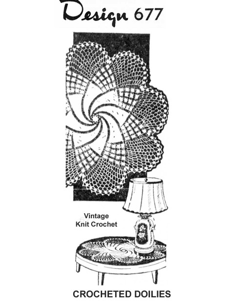 Centerpiece Pinwheel Doily Crochet Pattern Design 677