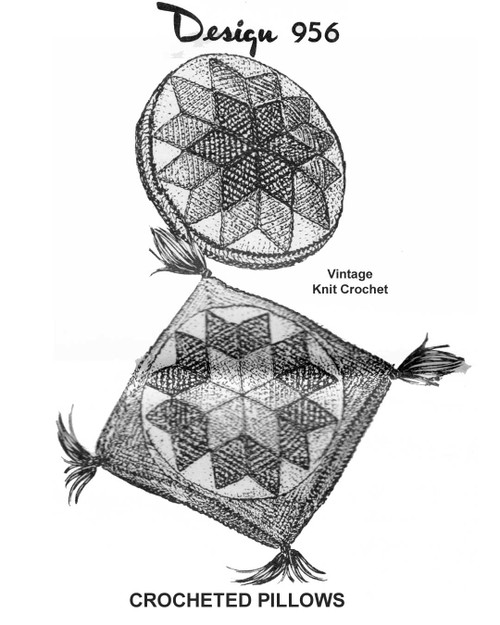 Crochet Pillows Pattern, diamond Medallions Design 956