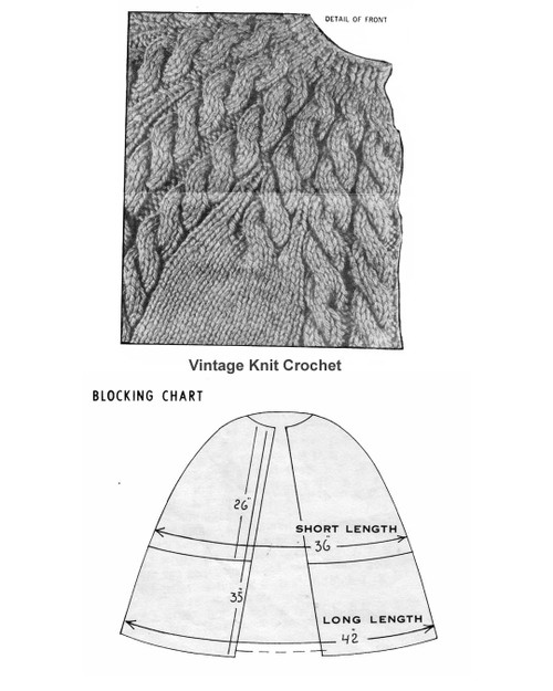 Cable Yoke Knitting Pattern Illustration for Design 590
