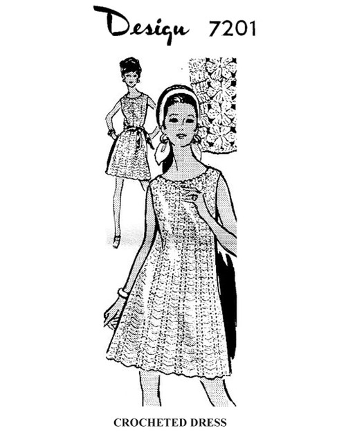 Crochet Summer Lace Dress Pattern Mail Order Design 7201