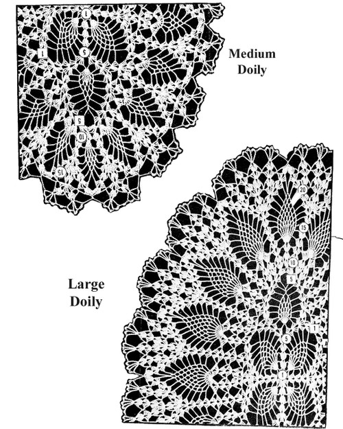 Large Oval Doily Pattern Stitch Illustration for Mail Order Design 7354