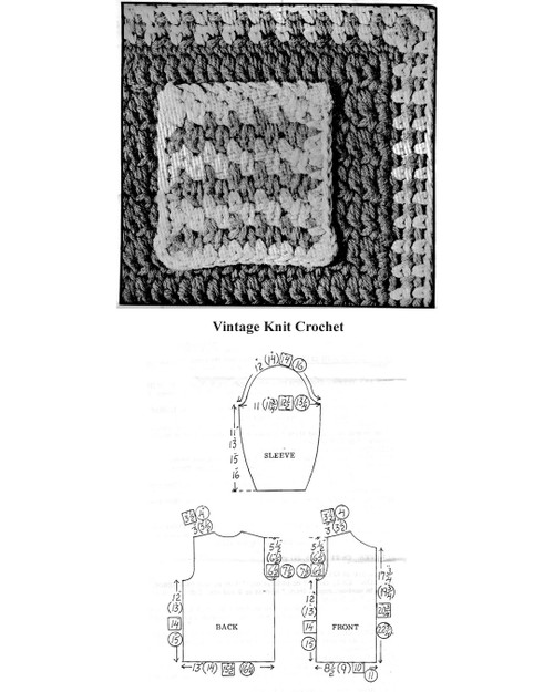 Girls Jacket Crochet Pattern Stitch Illustration for Design 685
