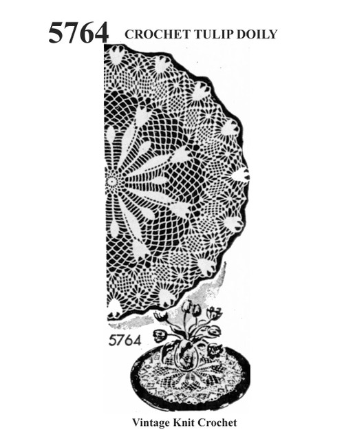 Tulip Spiderweb Crochet Doily Pattern No 5674