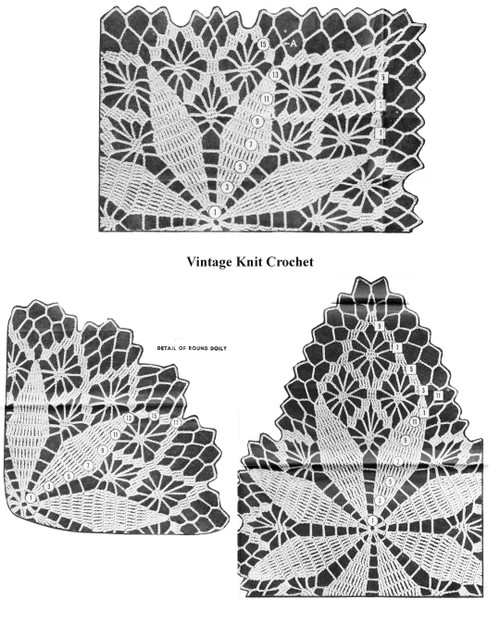 Three Crochet Spiderweb Doilies Illustration, Design 905