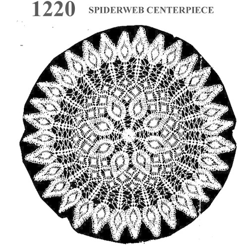 Centerpiece Crochet Pineapple Doily Pattern No 1220