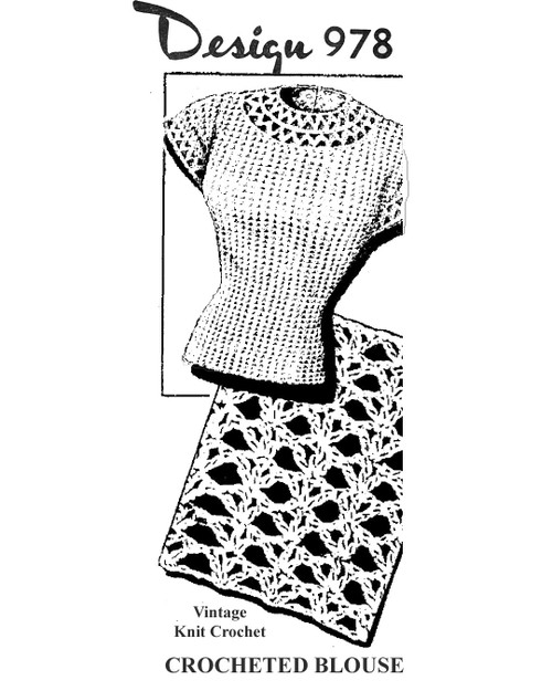 Vintage Crochet Jumper Pattern, Mail Order Design 978