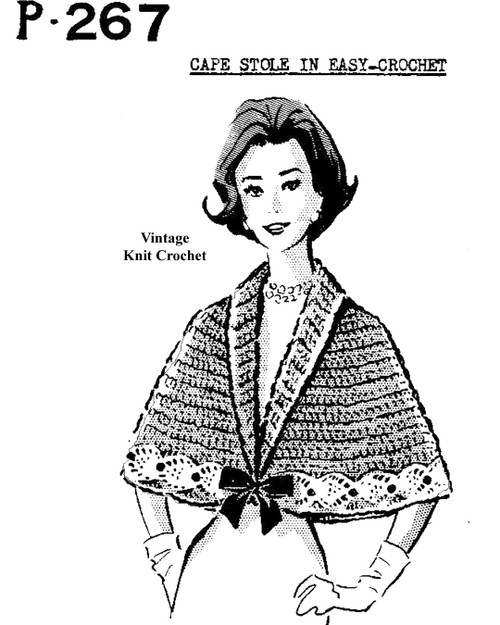 Crochet Capelet Pattern with Pineapple Band No P-267