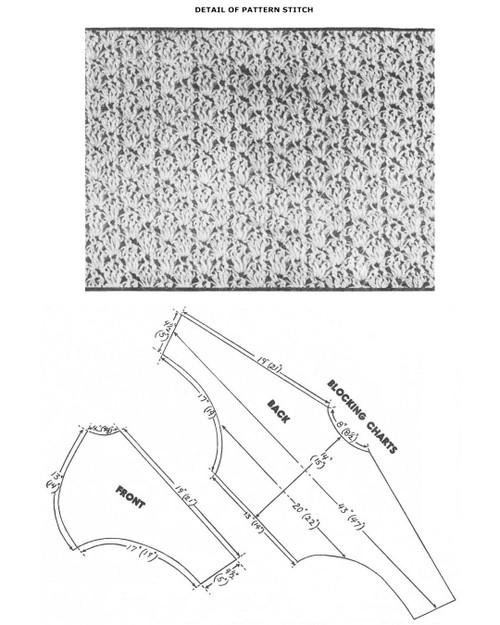 Crochet Shrug pattern stitch illustration for Design 999