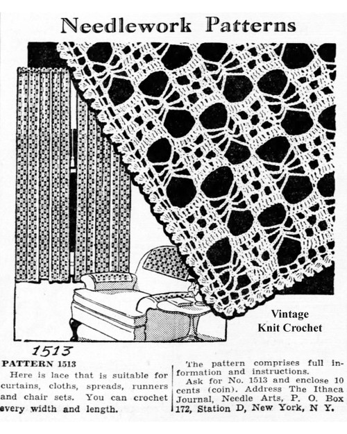Crochet Lace Pattern, Curtains Runners No 1513