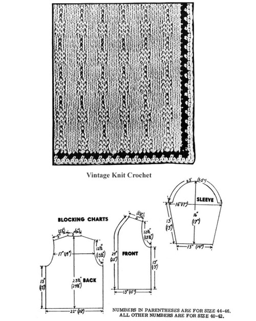 Knitted Chanel Jacket Pattern Stitch Illustration for Design 7189