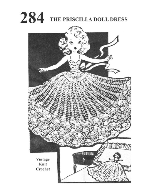 Vintage Pineapple Priscilla Doll Dress, Mail Order No 284