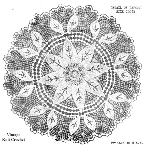 Centerpiece Doily Crochet Pattern Illustration, Mail Order No 3886