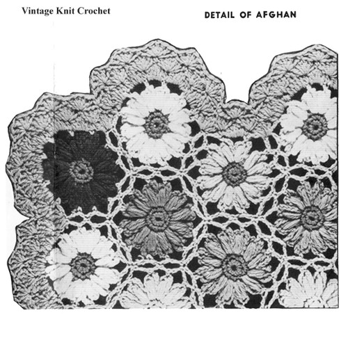 Flower Afghan Medallions Pattern Illustration for Design 7430