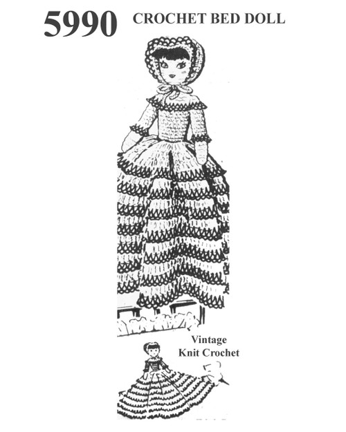Vintage Crochet Bed Doll Pattern, Mail Order No 5990