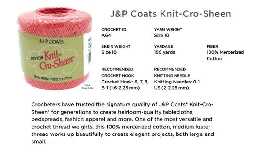 Knit Cro Sheen Thread - Vintage Knit Crochet Pattern Shop
