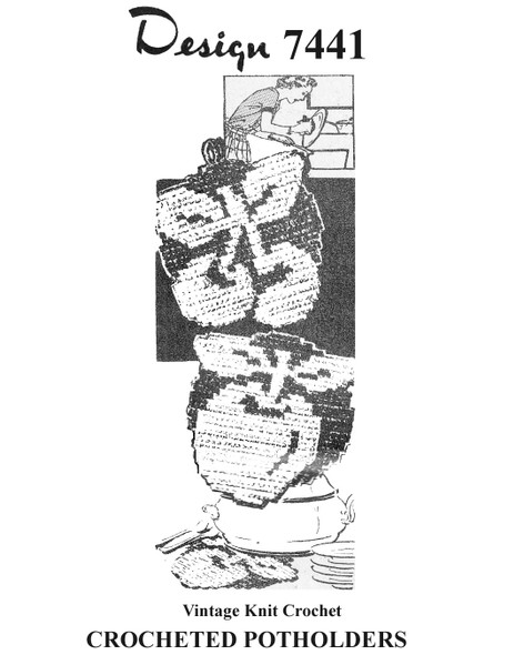 Easy crochet potholders pattern in a cherry and an apple motif