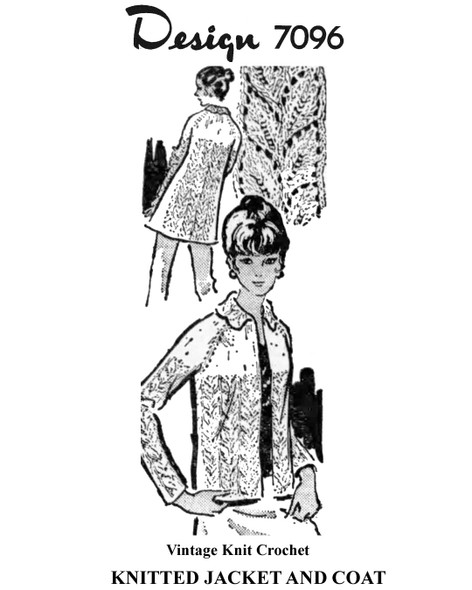 Knitted Jacket or Coat in Lacy Pattern Stitch