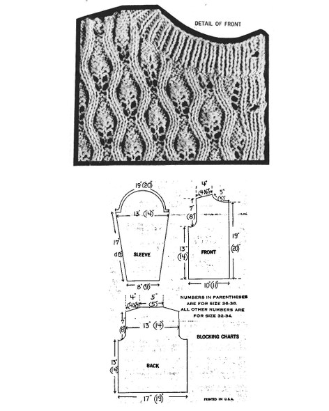 Jacket Knitting Pattern Illustration for Design 917