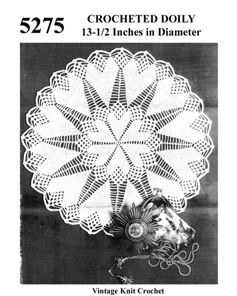 Crochet Heart Centerpiece Doily Pattern No 5275