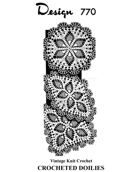 Three Medium crochet doilies pattern Design 770