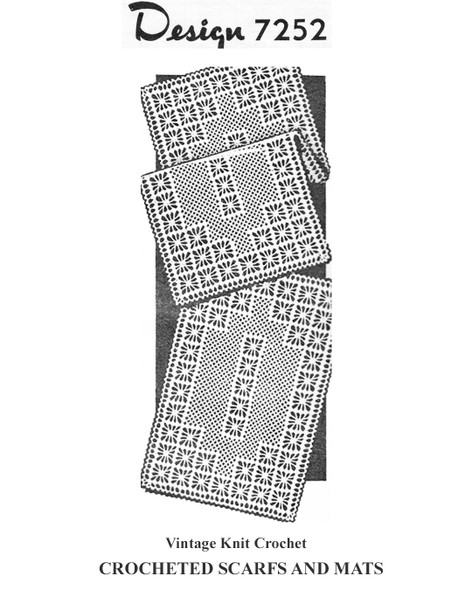 Spiderweb Runner & Mats in two sizes each, Mail Order Design 7252, Alice Brooks