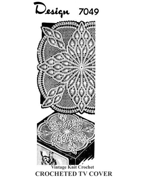 Pineapple Crocheted TV Cover Pattern, Square Centerpiece Design 7049