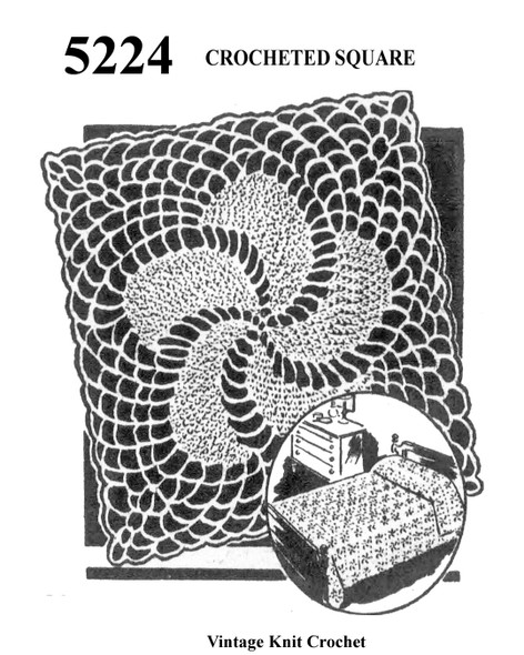 Crochet Pinwheel Square Pattern, Anne Cabot 5224