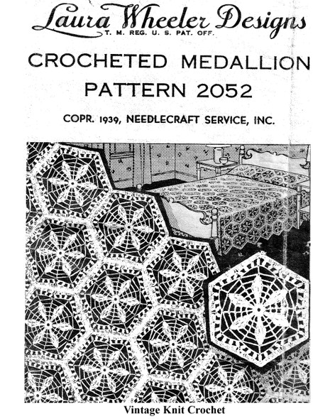 Flower Motif Crochet Pattern in two sizes, Laura Wheeler Design 2052