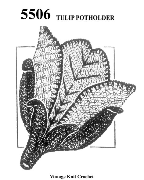 Large Crochet Potholder pattern in tulip shape