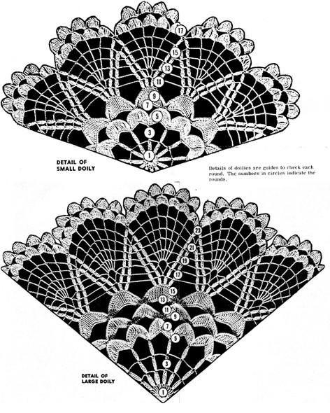 Illustration of small large petal doilies Design 7237
