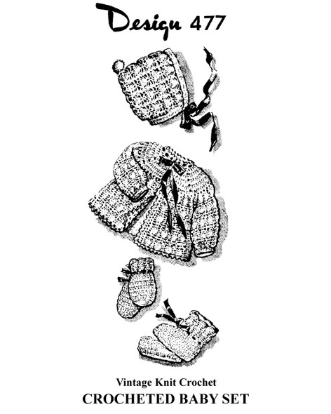 Four Piece Crochet Baby Set Design 477