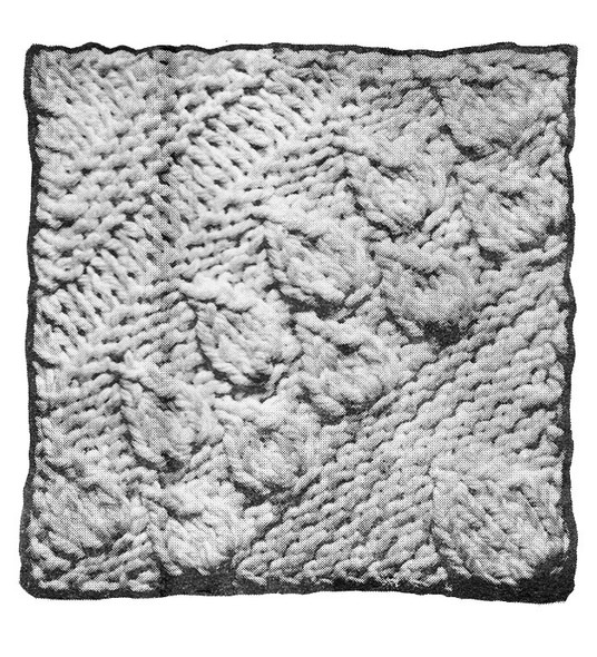 Knitted Bedspread Square Design 7197