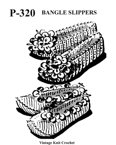 Bangle Slippers Pattern to knit and crochet No p320