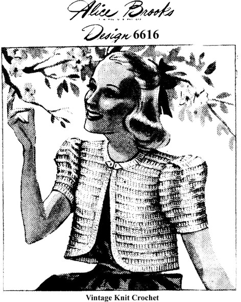 Easy Knitted Bolero Pattern, Vintage 1940