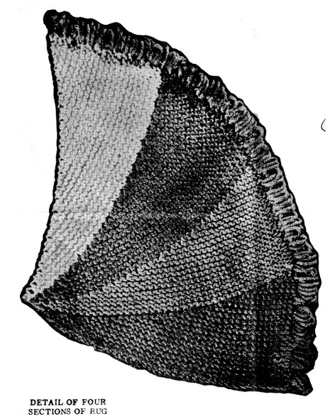Section of pinwheel crocheted rug