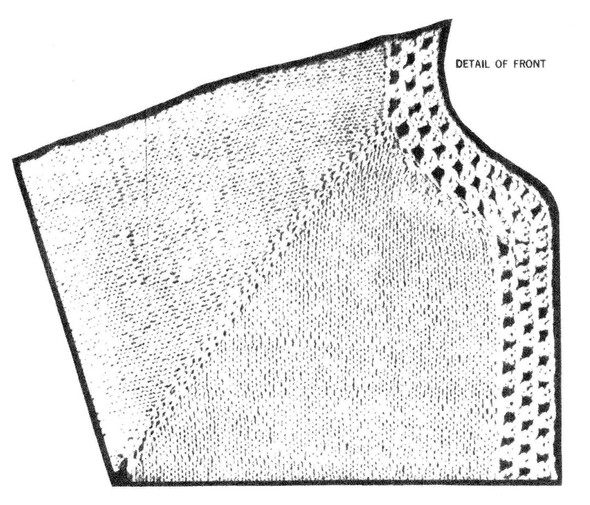 Illustration of jacket knitted in stockinette stitch