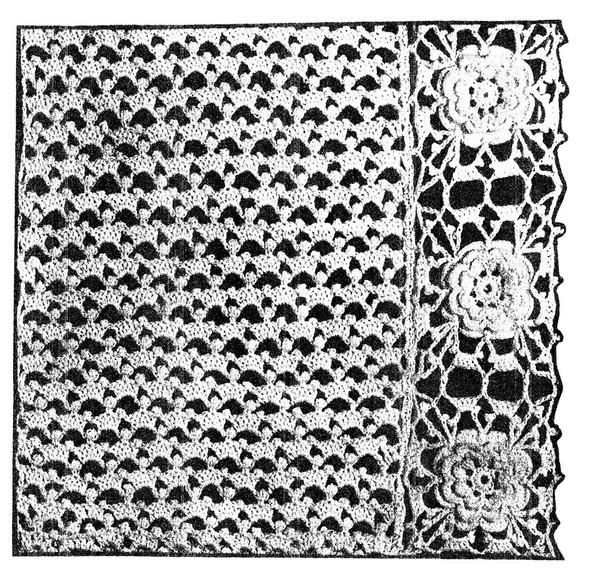 Crochet Pattern Stitch Illustration of Irish Rose panel on jacket