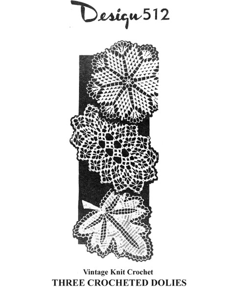 Round, Oval & Leaf Shaped Doilies Pattern, Laura Wheeler Design 512