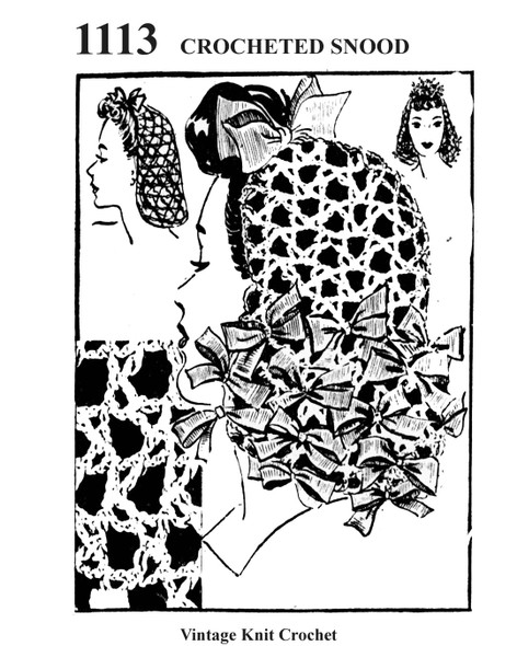 Vintage Crochet Snood Pattern, Needlework Bureau 1113, Mail Order