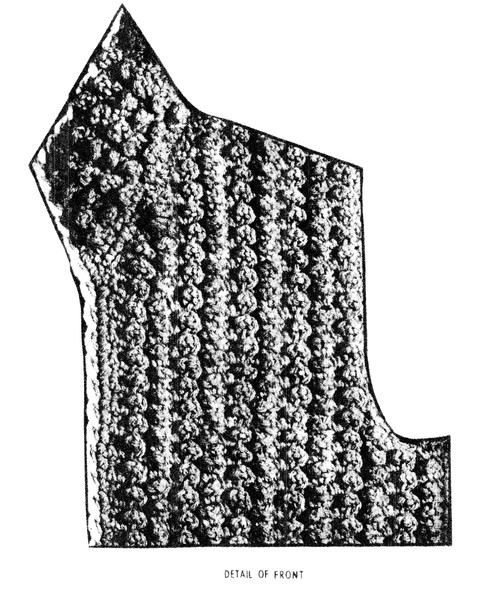 Illustration of crocheted jacket in picot and single crochet