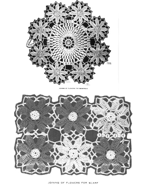 Illustration of completed motif as well as joined motits