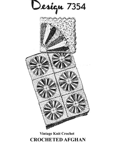 Circle of Fans Crochet Afghan Pattern Design 7354