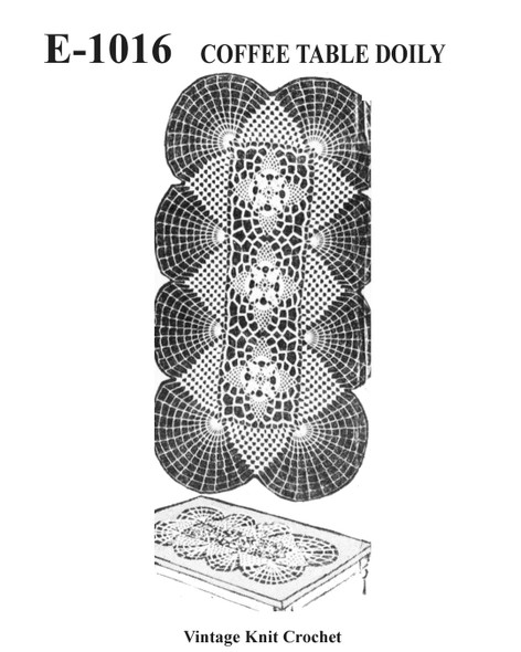 Crochet Medallion Runner Pattern, Fan Border No E-1016