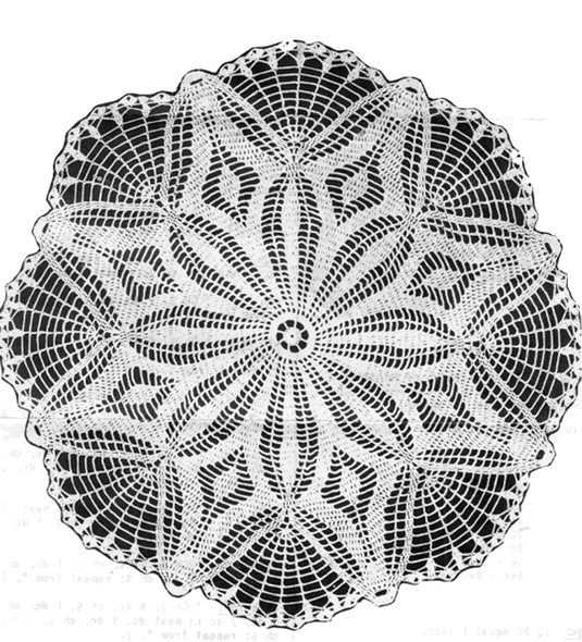Crocheted Delightful Doily Pattern Illustration, No 2590