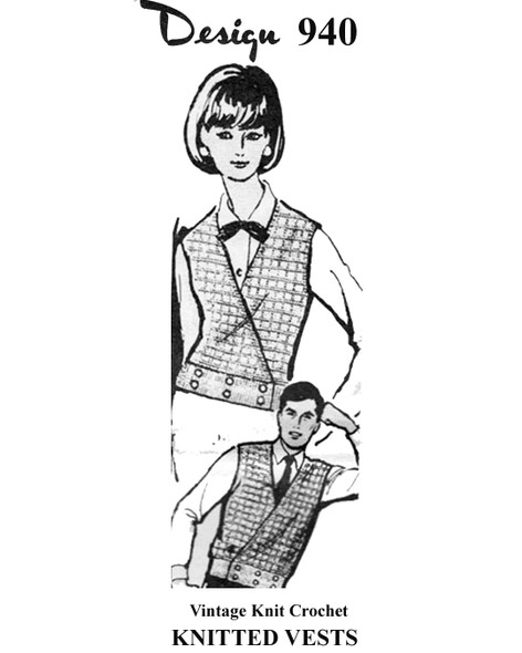 His Hers Knitted Vests Pattern