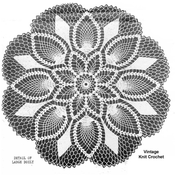 Illustration of large pineapple crocheted doily