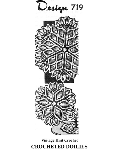 Lare and Small Crocheted Pineapple Doilies Design 719