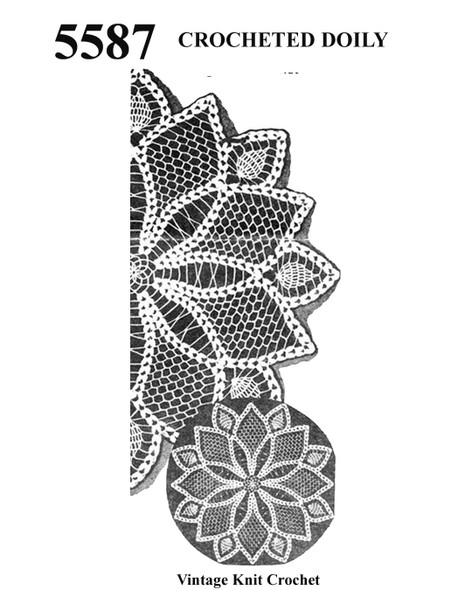 Crochet Star Doily in Pineapple Stitch Anne Cabot No 5587