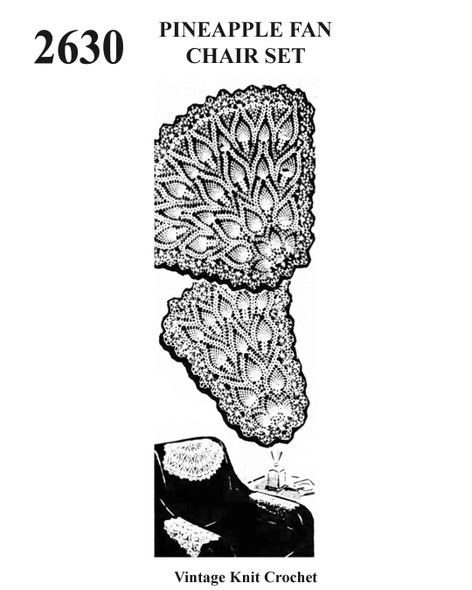Pineapple Chair Doily Pattern Set, Mail Order 2630 from Anne Cabot